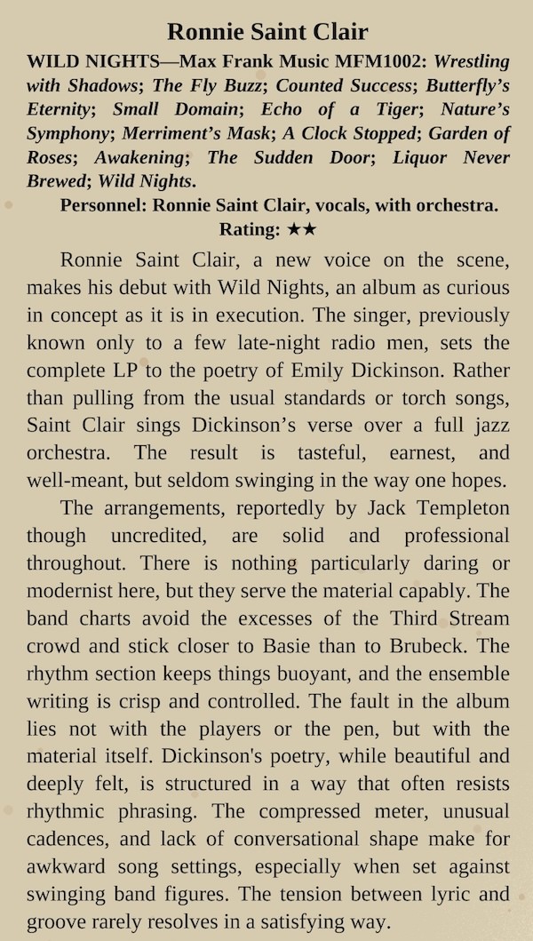 Down Beat Record Review of 